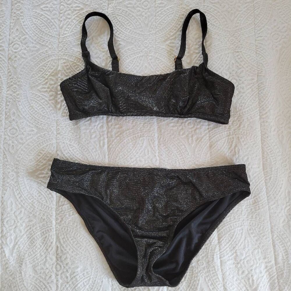 Freshwater Black Metallic Shimmer Bikini Set – Women’s XL